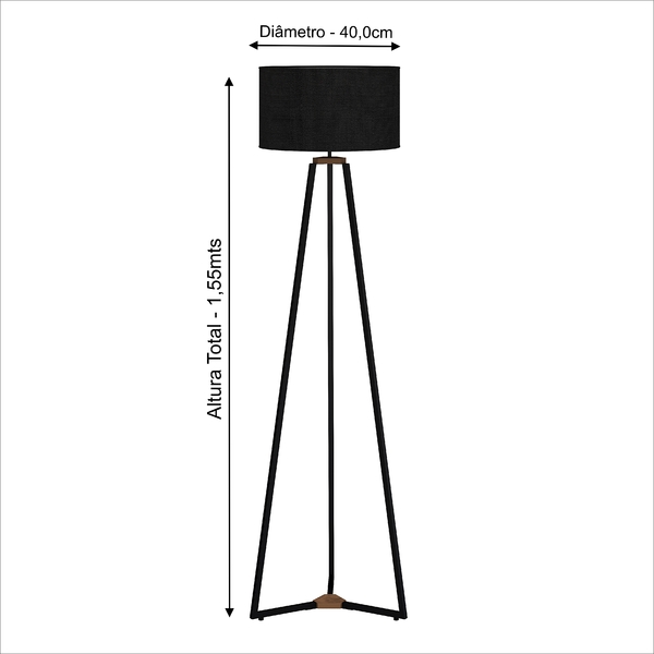 Abajur Eiffel De Chão Tripe Para Sala Estilo Industrial