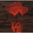 Abajur Em Acrílico Com Led Balões Love 3d - Branco