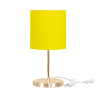 Abajur Eros Cilindrico Amarelo Com Base Redonda New Cobre