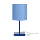 Abajur Eros Cilindrico Azul Base Toda Azul Quadrada