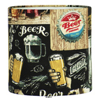 Abajur Eros Cilindrico Bar 049 Com Base Branca Quadrada