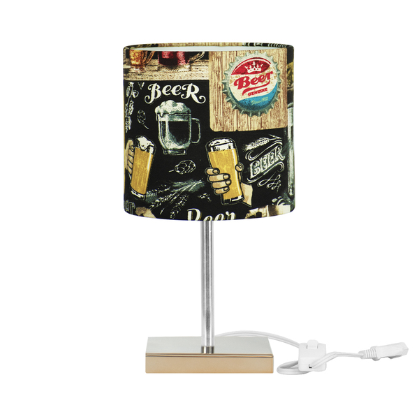 Abajur Eros Cilindrico Bar 049 Com Base Cobre Quadrada