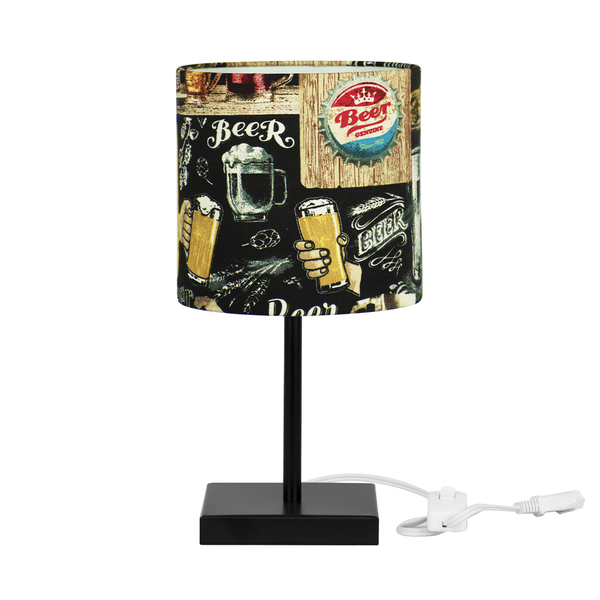 Abajur Eros Cilindrico Bar 049 Com Base Toda Preto Quadrada