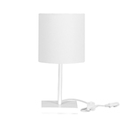 Abajur Eros Cilindrico Branco Base Toda Branca Quadrada