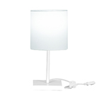 Abajur Eros Cilindrico Branco Base Toda Branca Quadrada