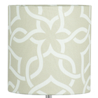 Abajur Eros Cilindrico Elos Bege 061 Base Azul Quadrada