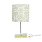 Abajur Eros Cilindrico Elos Bege 061 Base Dourada Quadrada