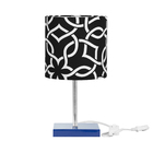 Abajur Eros Cilindrico Elos Preto 060 Base Azul Quadrada