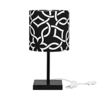 Abajur Eros Cilindrico Elos Preto 060 Base Toda Preta Quadr.