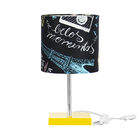 Abajur Eros Cilindrico Parede Giz 050 Base Amarela Quadrada