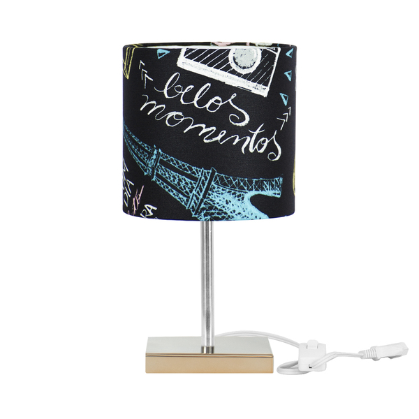 Abajur Eros Cilindrico Parede Giz 050 Base Cobre Quadrada