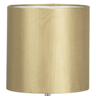 Abajur Eros Cilindrico Shantung Dourado 031 Base Toda Branca