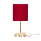 Abajur Eros Cilindrico Vermelho Com Base Redonda New Cobre