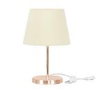 Abajur Eros Dome Bege Base Redonda Cobre