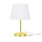 Abajur Eros Dome Branco Base Redonda Dourada