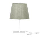 Abajur Eros Dome Cinza Escuro 022 Base Toda Branca Quadrada