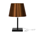 Abajur Eros Dome Cobre Com Base Todo Preto Q.