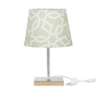 Abajur Eros Dome Elos Bege 061 Com Base Cobre Quadrada