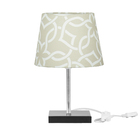 Abajur Eros Dome Elos Bege 061 Com Base Preta Quadrada