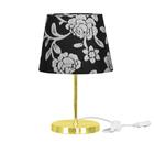 Abajur Eros Dome Floral Prata Base Redonda Dourada