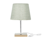 Abajur Eros Dome Linho Claro 025 Com Base Cobre Quadrada