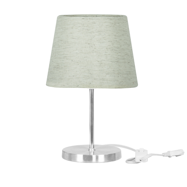 Abajur Eros Dome Linho Claro Base Redonda