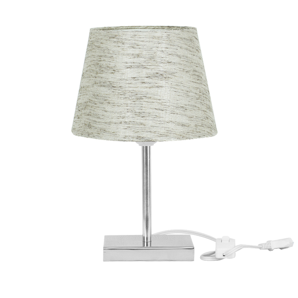 Abajur Eros Dome Linho Mesclado Com Base Quadrada