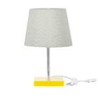 Abajur Eros Dome Rustico Escuro 026 Base Amarela Quadrada