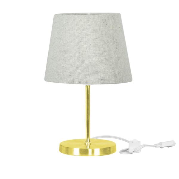 Abajur Eros Dome Rustico Escuro Base Redonda Dourada