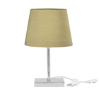 Abajur Eros Dome Shantung Dourado 031 Base Quadrada