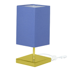 Abajur Eros Quad Azul Quadrada Dourado