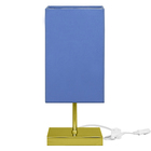 Abajur Eros Quad Azul Quadrada Dourado