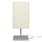 Abajur Eros Quad Bege Com Base Inox.