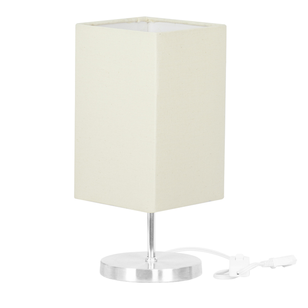 Abajur Eros Quad Bege Com Base Redonda