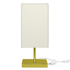 Abajur Eros Quad Bege Quadrada Dourado