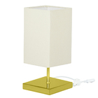 Abajur Eros Quad Bege Quadrada Dourado