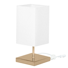 Abajur Eros Quad Branco Base Quadrada New Cobre