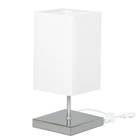 Abajur Eros Quad Branco Com Base Inox.