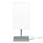 Abajur Eros Quad Branco Com Base Inox.