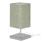 Abajur Eros Quad Cinza Escuro 022 Com Base Quadrada