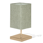 Abajur Eros Quad Cinza Escuro Base Quadrada New Cobre