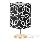 Abajur Eros Quad Elos Preto Com Base Redonda New Cobre