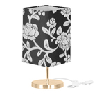 Abajur Eros Quad Floral Prata Com Base Redonda New Cobre