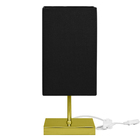 Abajur Eros Quad Preto Quadrada Dourado