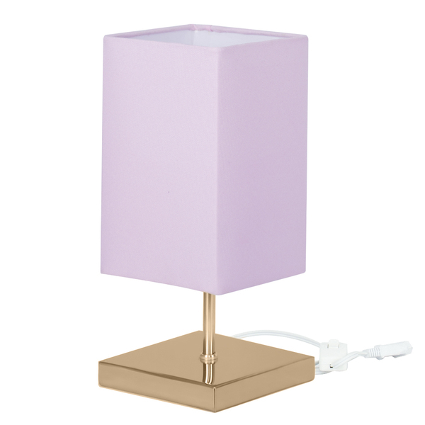 Abajur Eros Quad Rosa Base Quadrada New Cobre