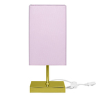 Abajur Eros Quad Rosa Quadrada Dourado