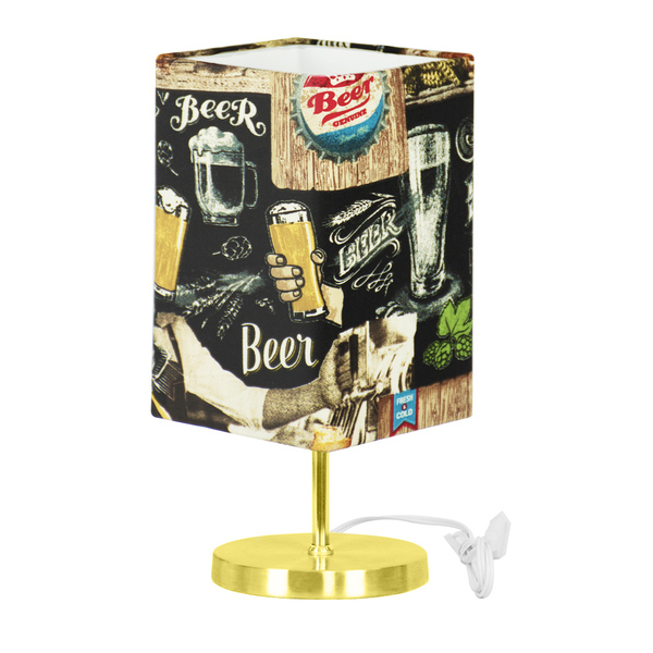 Abajur Eros Quad Touch Bar Redonda Dourado