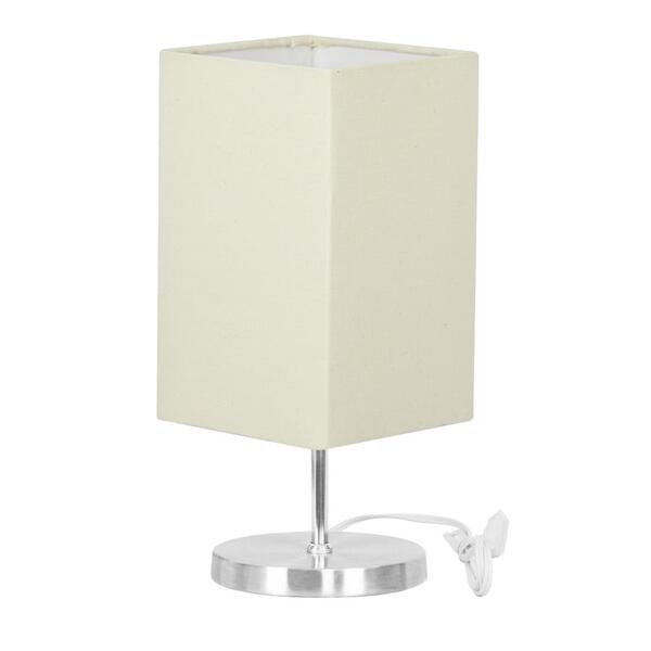 Abajur Eros Quad Touch Bege Com Base Redonda