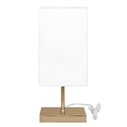 Abajur Eros Quad Touch Branco Base Quadrada New Cobre