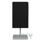 Abajur Eros Quad Touch Preto Com Base Inox.